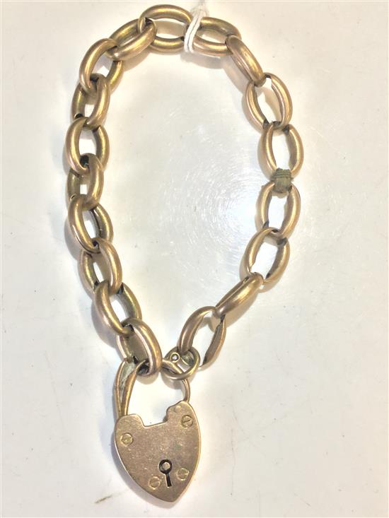 9ct gold curb link bracelet